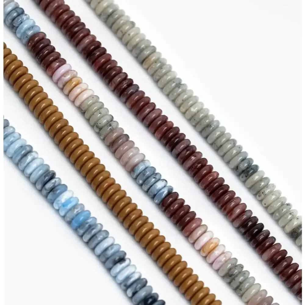Neutral Color Wide Marble Beaded Necklace
